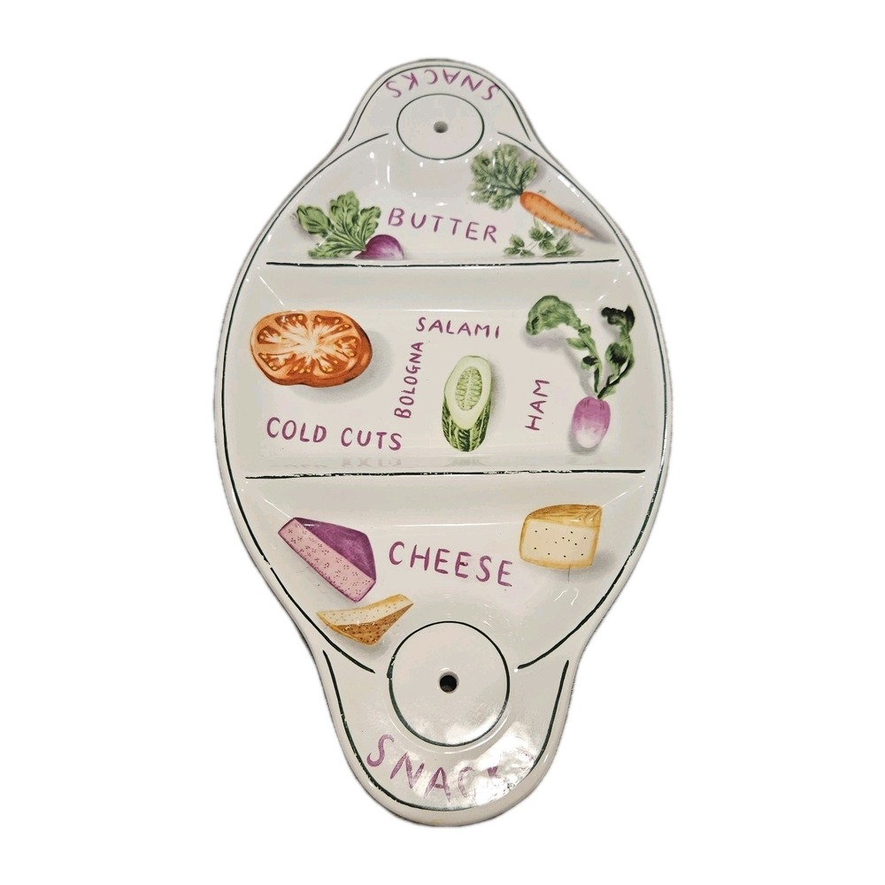 RARE Vintage Idezenware Charcuterie Appetizer‎ Cheese Meat Platter Plate